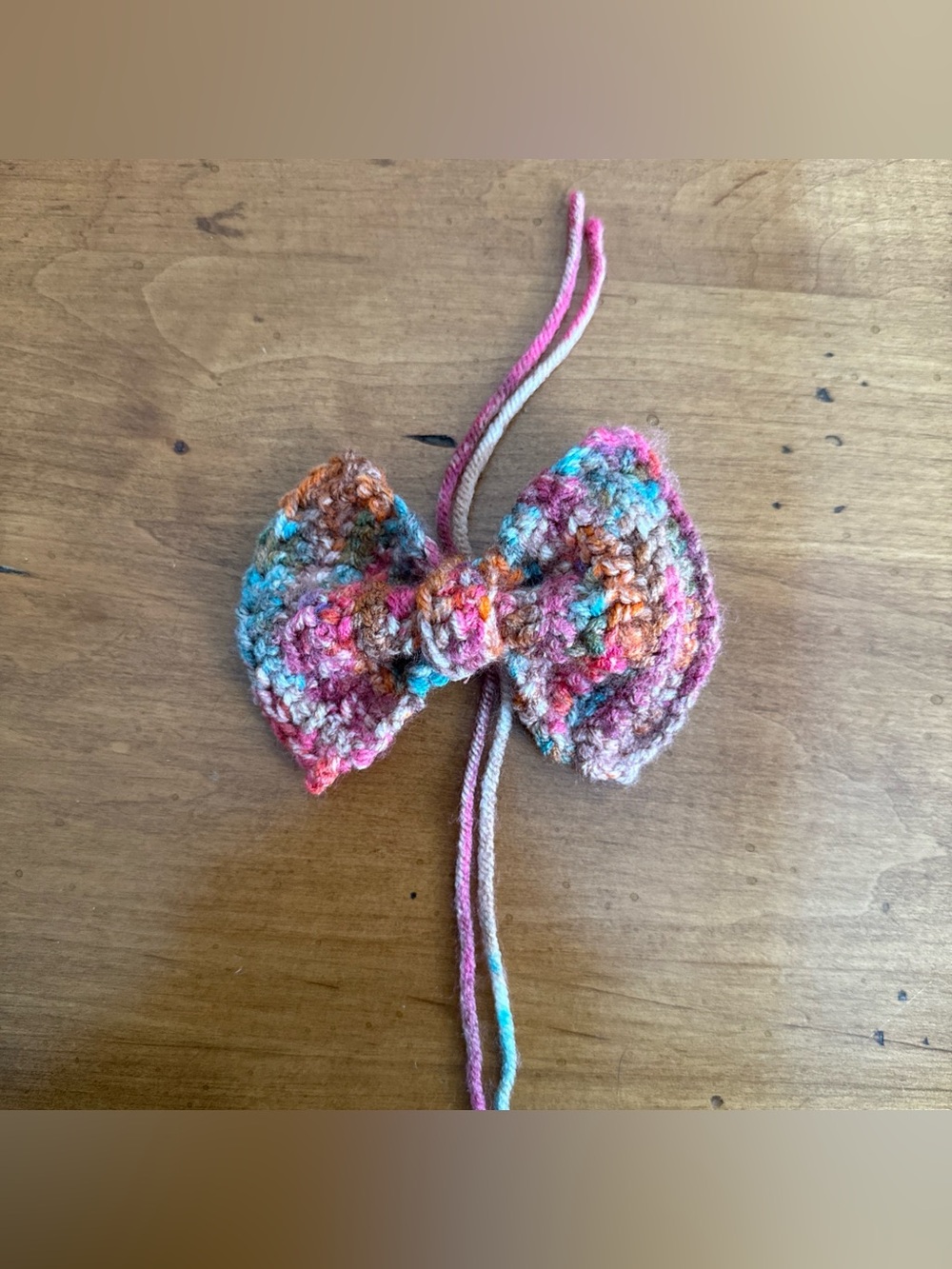 Brand New Hand Crochet Dog Bow Tie Embellishment For Collar;L-XL size/ Multi